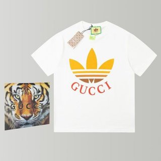 最安値挑戦 グッチ×adidas オーバーサイズ コットン 本物 Tシャツ gul17263