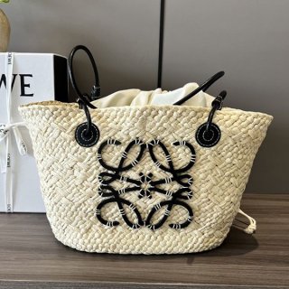 最新でオシャレ ロエベ アナグラム バスケットバッグ 本物 (イラカヤシ&カーフ) loi03620