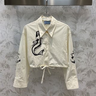 プラダ ポプリンストレッチ シャツ 本物 pue04058