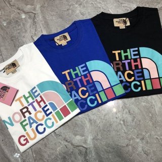 新作限定 グッチ ノースフェイス 本物 Tシャツ 3色 Noe78560