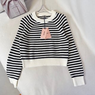 ミュウミュウ カシミヤ/シルク チェック トップス 本物 myc85520