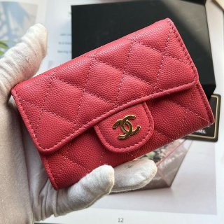 世界中で大人気シャネル ミニ財布 本物 キャビア ライトゴールド金具 shm44000
