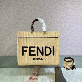 フェンディ サンシャイン 本物 ミディアム ストロー ショッパー few43947