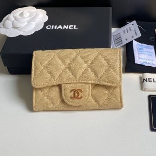 速達発送シャネル 本物 ミニ財布 キャビア ライトゴールド金具 shl08765