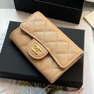 最新でオシャレシャネル ミニ財布 キャビア 本物 ライトゴールド金具 shx74636