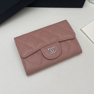 稀少シャネル ミニ財布 本物 キャビア ライトゴールド金具 shw24353