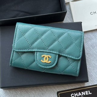 《大人気》シャネル ミニ財布 本物 キャビア ライトゴールド金具 shp64801