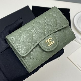 おすすめシャネル 本物 ミニ財布 キャビア イエロー ライトゴールド金具 shj12676