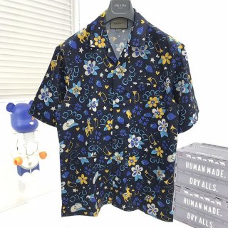 【日本未発売】グッチ ジオメトリック プリント ボウリングシャツ 本物 上下セット gur57279