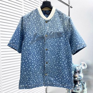 ルイヴィトン × YK 本物 インフィニティドットデニムシャツ 1AB6O4