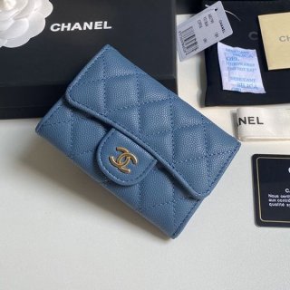 プレゼント最適シャネル 本物 ミニ財布 キャビア ライトゴールド金具 shu67180