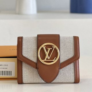 稀少ルイヴィトン ポルトフォイユLV ポンヌフ コンパクト 本物 折りたたみ財布 M81393