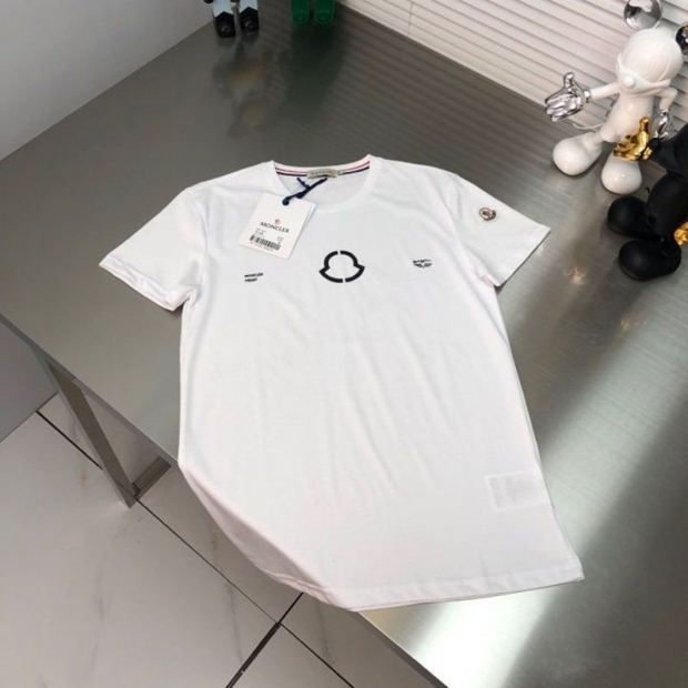 21-22AWモンクレール ロゴ コットン Tシャツ 本物 ホワイト moh23710