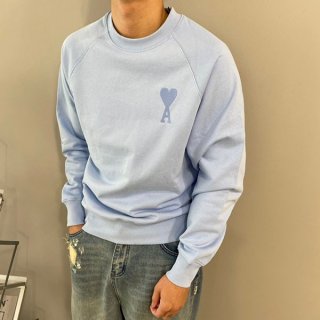 ★日本!!人気！アミ パリス 本物 ブルー トレーナー スウェット ロゴ amr28854