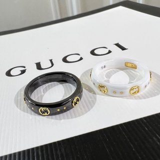 大人気!グッチ アイコン 18K コランダム リング 本物 2色 guw05213