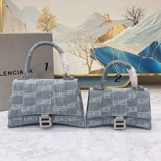 入手困難バレンシアガ デニム BB モノグラム 本物 アワーグラス ハンドバッグ baw12961