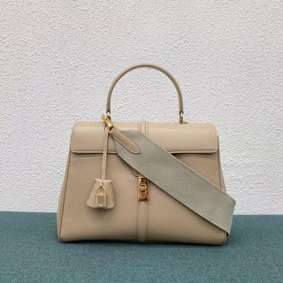 春夏新作セリーヌ 16（セーズ） 本物 ミディアム ショルダーバッグ カーキ【3サイズ】 Cee92537