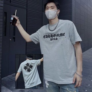 ★日本!!人気！クロムハーツ 本物 Tシャツ CHプラス グレー メンズ Kuv15070