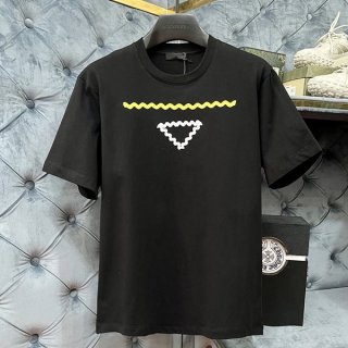 ギフトに最適プラダ Tシャツ 本物 コットン 半袖 82482