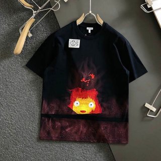 ロエベ × ハウルの動く城 本物 コットン Tシャツ SB44Y22X06
