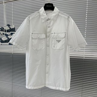 最安値挑戦プラダ リナイロン 半袖 シャツ 本物 ロゴ pun08465