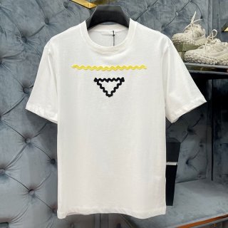 大人気!プラダ Tシャツ 本物 コットン 半袖 82482新色☆希少 puf46353