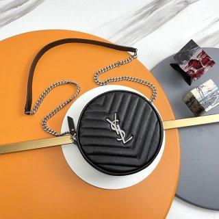 稀少サンローラン VINYLEヴィニル ミニバッグ 本物丸 Sap07814