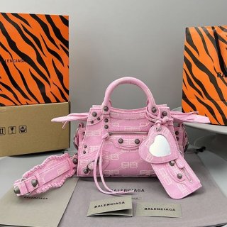 追跡付バレンシアガ BBモノグラム デニム ハンドバッグ 本物 bar11378