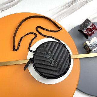 サンローラン VINYLEヴィニル 本物 ミニバッグ 丸 お洒落に Sac47981