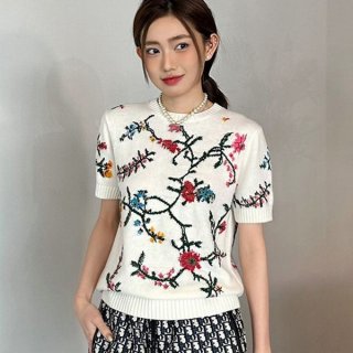 花柄が可愛いカシミヤ ディオール 花柄 セーター 本物 dej60062