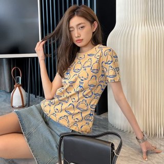 新色☆希少エルメス プリントTシャツ 本物 erz82368