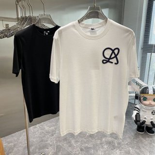 送料込ロエベ Tシャツ 本物 半袖 コットン アナグラム ロゴ 2色 lod11502