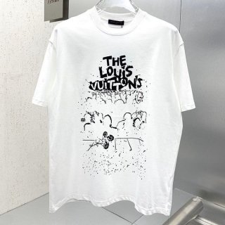 入手困難ルイヴィトン LVコンサートプリントTシャツ 本物 vum73328
