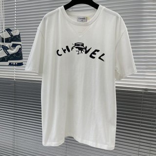 n級品 おすすめシャネル コットン ショート Tシャツ 本物 半袖 shy39747