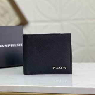 新作 プラダ レザー折りたたみ財布 本物 セール大人気！ pum90266