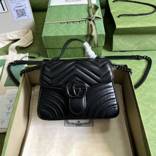お洒落グッチ GGマーモント ミニトップハンドルバッグ 本物 702563DTDFV1000 お洒落グッチ GGマーモント ミニトップハンドルバッグ 本物 702563DTDFV1000