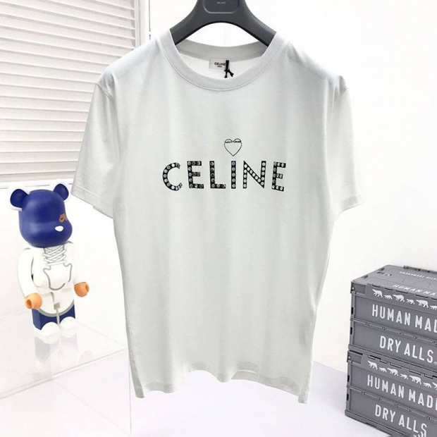 最安値挑戦セリーヌ アーティストプリント Tシャツ 本物 / コットン ホワイト Cec87975