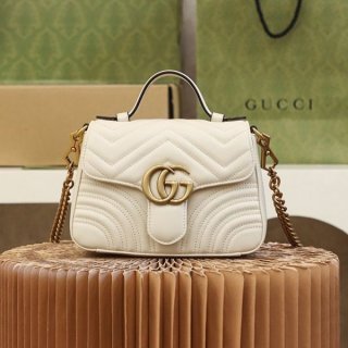注目★グッチ GGマーモント ミニ トップハンドルバッグ 本物 guu03634