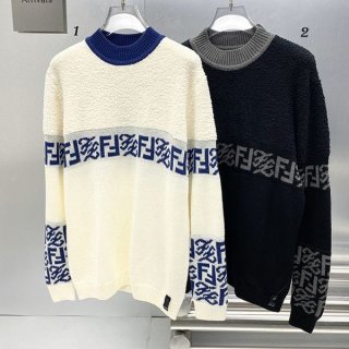 ★日本!!人気！フェンディ PULLOVER メンズ FFロゴ ハイネック ニット 本物 2色 FZY310AITTF0QA1