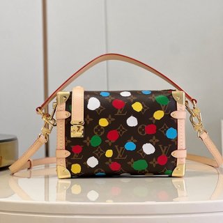 【草間彌生コラボ】LV サイドトランク ハンドバッグ 本物 M46396