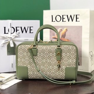 累積売上総額第１位！ロエベ アマソナ 28 ジャカード&カーフ ハンドバッグ 本物 lom99170