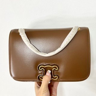 セリーヌ 本物 トリオンフ フレーム チェーン ショルダーバッグ Ceo65857