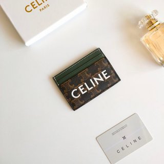 《大人気》セリーヌ カードホルダー 本物 ロゴ プリント トリオンフキャンバス Ceq72175