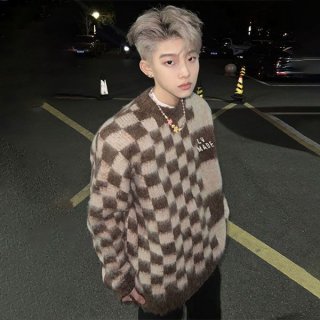 一目惚れルイヴィトン ニット ダミエスティッチクルーネック 本物 vuz17491