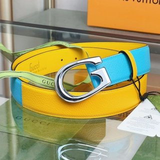 超話題!グッチ バックル ツートーン ベルト 本物 guq19512