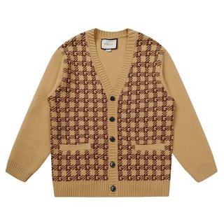 最新でオシャレグッチ GGウール カーディガン ベージュ 本物 gul65642