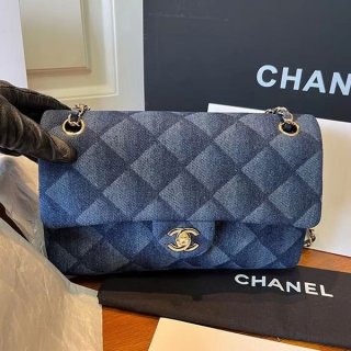 【大特価】シャネル 本物 デニムクラシック ハンドバッグ CCロゴ B09077