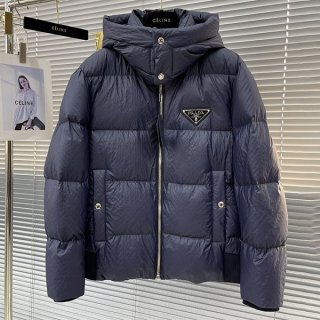 大人気！プラダ メンズ ロゴ フード付 ダウンジャケット 本物 puy72895