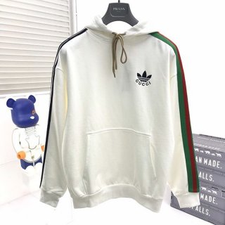 可愛いグッチ×アディダス 本物 トレフォイルグッチコットンフーディ gur94082