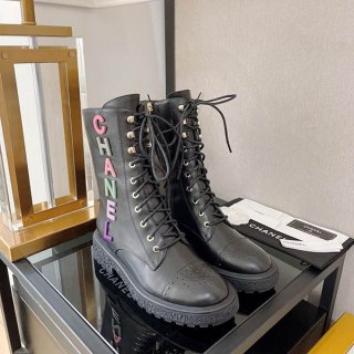 すぐ届く シャネル☆上質な女性のための レースアップ ブーツ 本物 shu83412
